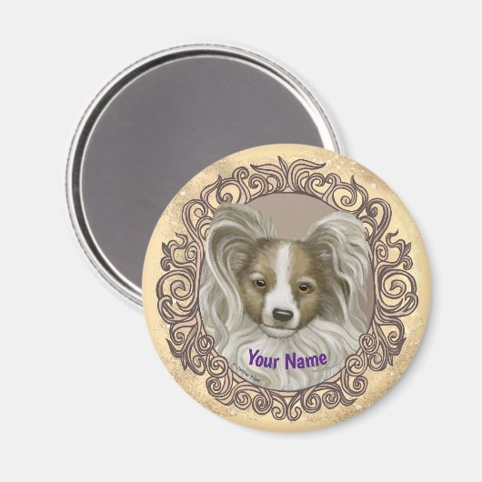 Papillon Dog Magneet (Voorkant / Achterkant)