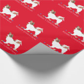 Papillon Dog Merry-kerstdesign Cadeaupapier (Hoek)