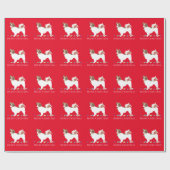 Papillon Dog Merry-kerstdesign Cadeaupapier (Vlak)