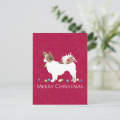 Papillon Dog Merry-kerstdesign Feestdagenkaart (Staand voorkant)