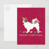 Papillon Dog Merry-kerstdesign Feestdagenkaart (Voorkant / Achterkant)