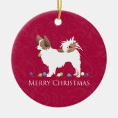 Papillon Dog Merry-kerstdesign Keramisch Ornament (Voorkant)