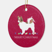 Papillon Dog Merry-kerstdesign Keramisch Ornament (Links)