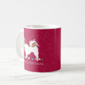 Papillon Dog Merry-kerstdesign Koffiemok (Voorkant links)