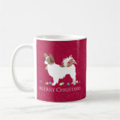 Papillon Dog Merry-kerstdesign Koffiemok (Links)