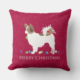 Papillon Dog Merry-kerstdesign Kussen