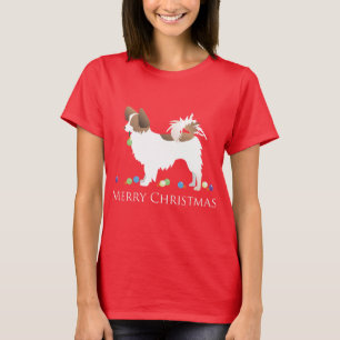 Papillon Dog Merry-kerstdesign T-shirt