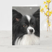 Papillon Dog Note Card Kaart (Gele Bloem)
