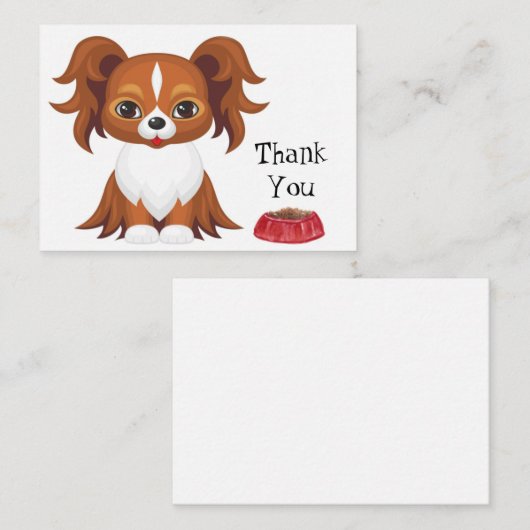 Papillon Dog Notitiekaartje (Voorkant / Achterkant)