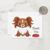 Papillon Dog Notitiekaartje (Voorkant / Achterkant in situ)