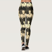 Papillon Dog-ontwerperleggings voor zwart en wit Leggings (Achterkant)