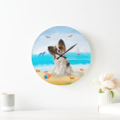 Papillon Dog op strand Grote Klok (Huis)