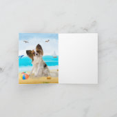 Papillon Dog op strand Kaart (Binnen)