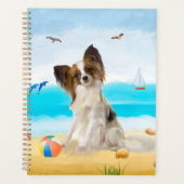 Papillon Dog op strand Planner (Voorkant)