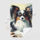 Papillon Dog Painting Golfhanddoek (Insitu)