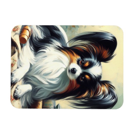  Papillon Dog Painting Magneet (Horizontaal)