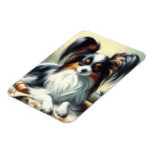  Papillon Dog Painting Magneet (Linkerzijde)