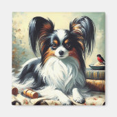  Papillon Dog Painting Magneet (Voorkant)