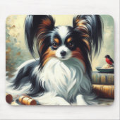 Papillon Dog Painting Muismat (Voorkant)