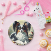  Papillon Dog Painting Papieren Bordje (Feest)
