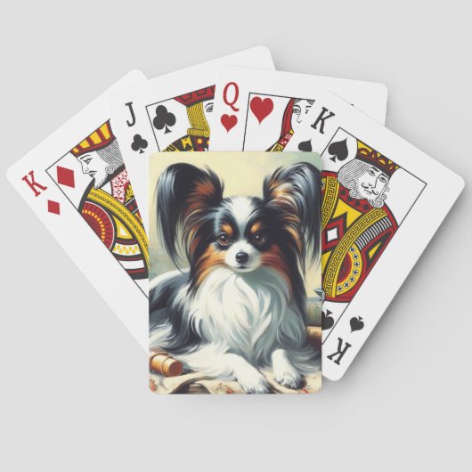  Papillon Dog Painting Pokerkaarten (Achterkant)