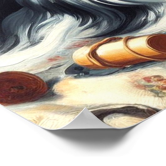  Papillon Dog Painting Poster (Hoek)