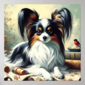 Papillon Dog Painting Poster (Voorkant)