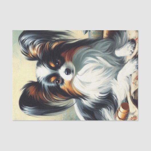  Papillon Dog Painting Tissuepapier (Voorkant)