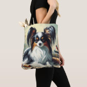  Papillon Dog Painting Tote Bag (Dichtbij)