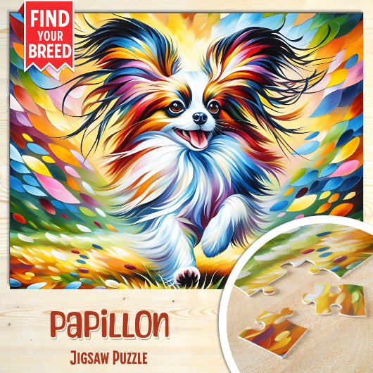 Papillon Dog Portrait Acryl Art Print Hondenliefhe Legpuzzel