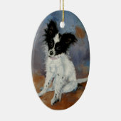 Papillon Dog Portrait Keramisch Ornament (Rechts)