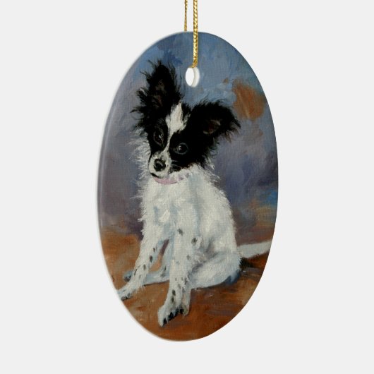 Papillon Dog Portrait Keramisch Ornament (Rechts)