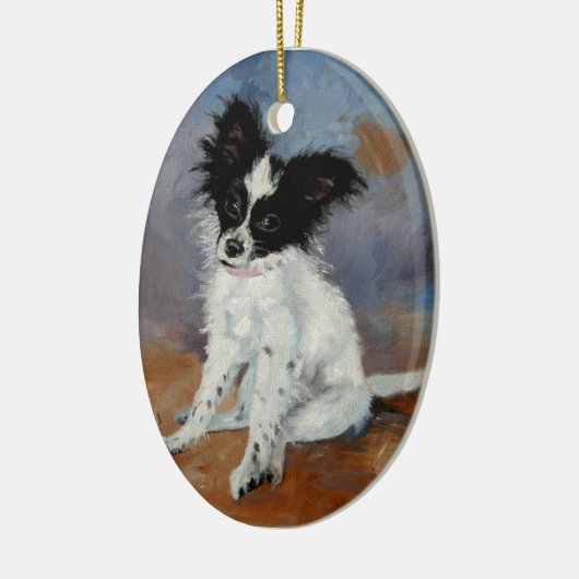 Papillon Dog Portrait Keramisch Ornament (Links)