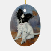 Papillon Dog Portrait Keramisch Ornament (Voorkant)