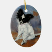 Papillon Dog Portrait Keramisch Ornament (Achterkant)
