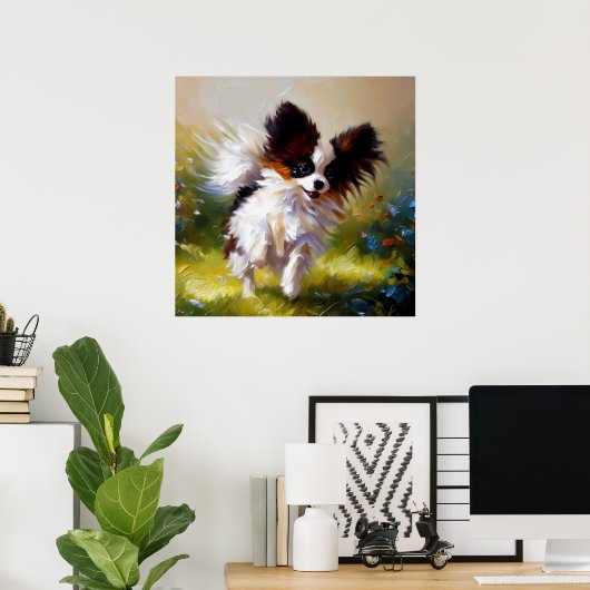 Papillon Dog Poster (Thuiskantoor)
