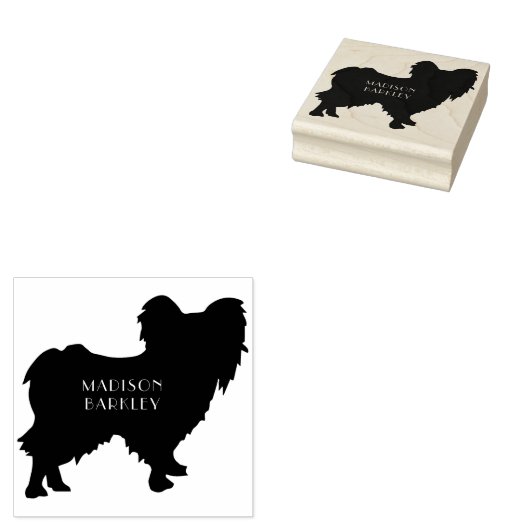 Papillon Dog Puppy Rubberstempel (Gestempeld)