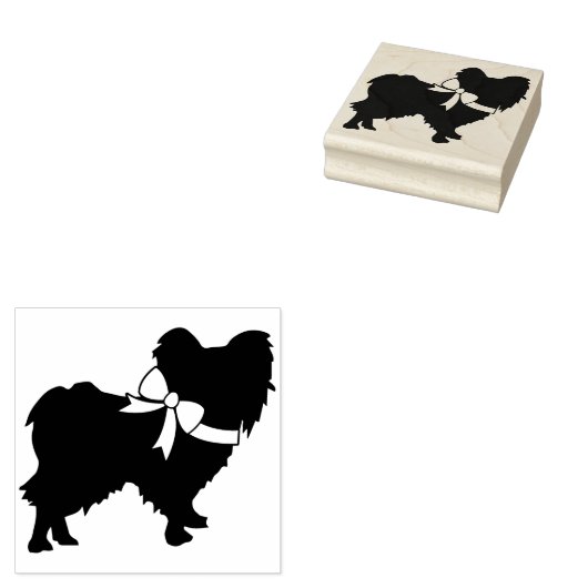 Papillon Dog Puppy Rubberstempel (Gestempeld)