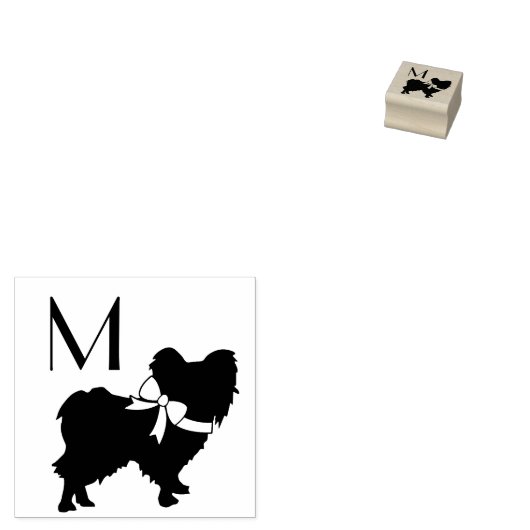 Papillon Dog Puppy Rubberstempel (Gestempeld)