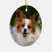 Papillon Dog Romantic Cute Portrait Keramisch Ornament (Rechts)