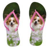Papillon Dog Schattige Romantisch Portret Huisdier Teenslippers (Voetbed)