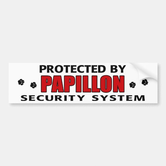 Papillon Dog Security Bumpersticker (Voorkant)