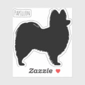 Papillon Dog Silhouet Vinyl Sticker (Vel)