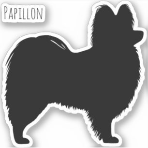 Papillon Dog Silhouet Vinyl Sticker
