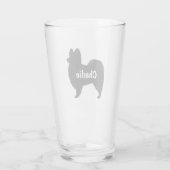 Papillon Dog Silhouette Custom Drink Glas (Achterkant)