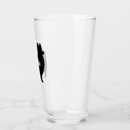 Papillon Dog Silhouette Custom Drink Glas (Links)