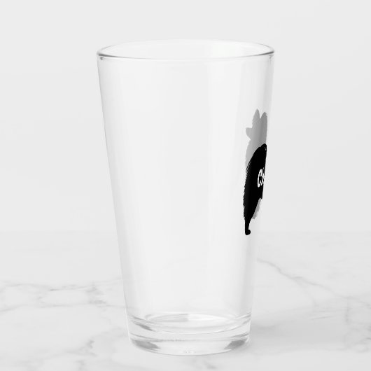 Papillon Dog Silhouette Custom Drink Glas (Rechts)