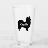 Papillon Dog Silhouette Custom Drink Glas (Voorkant)