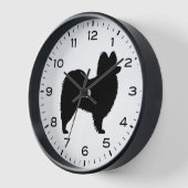 Papillon Dog Silhouette met cijfers en minuten (Hoek)