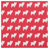 Papillon Dog Silhouette Pet Red Stof (Swatch)